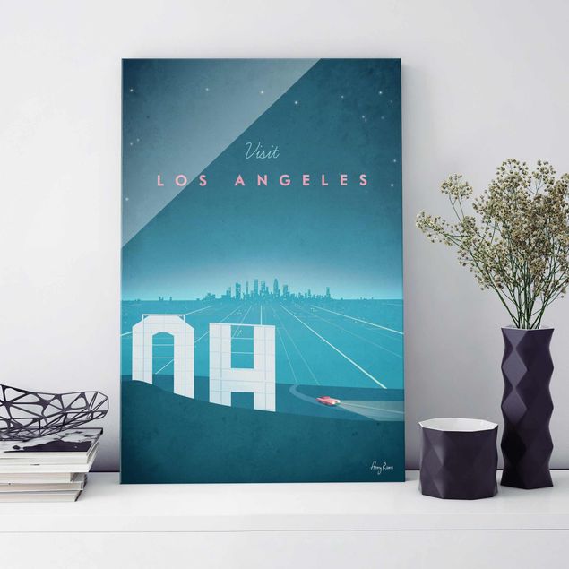 Glas Magnettafel Travel Poster - Los Angeles