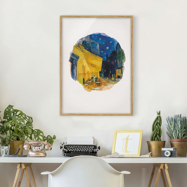 Framed poster - WaterColours - Vincent Van Gogh - Cafe Terrace In Arles