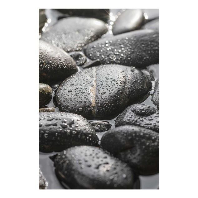 Glass print - Black Stones In Water