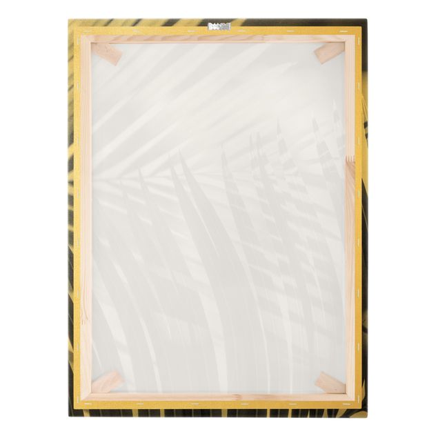 Canvas print gold - Interplay Of Shaddow And Light On Palm Fronds