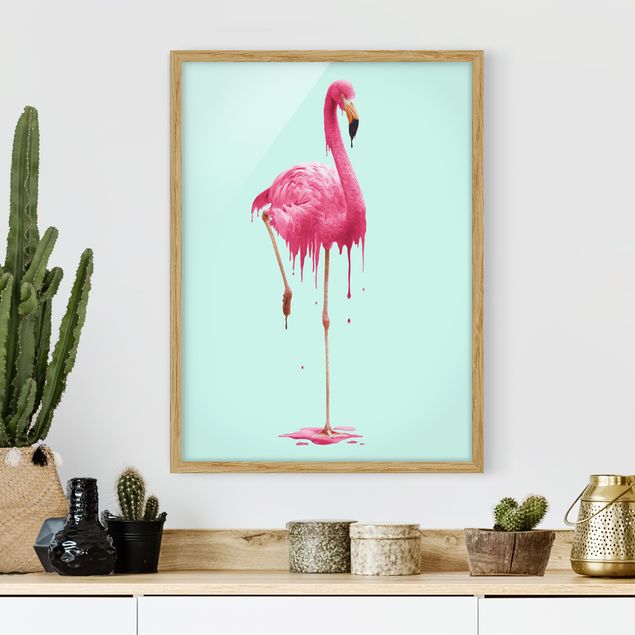 Framed poster - Melting Flamingo