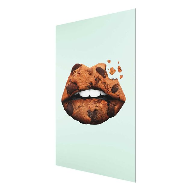 Glass print - Lips With Biscuit