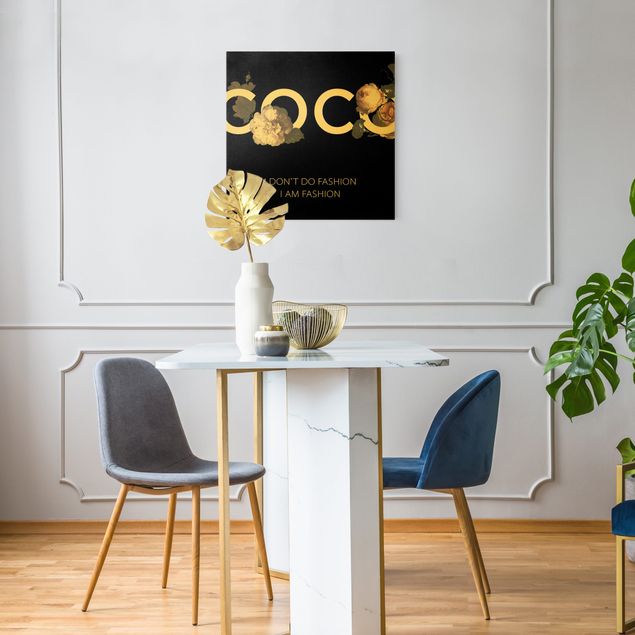Canvas print gold - COCO - I dont´t do fashion Roses Black