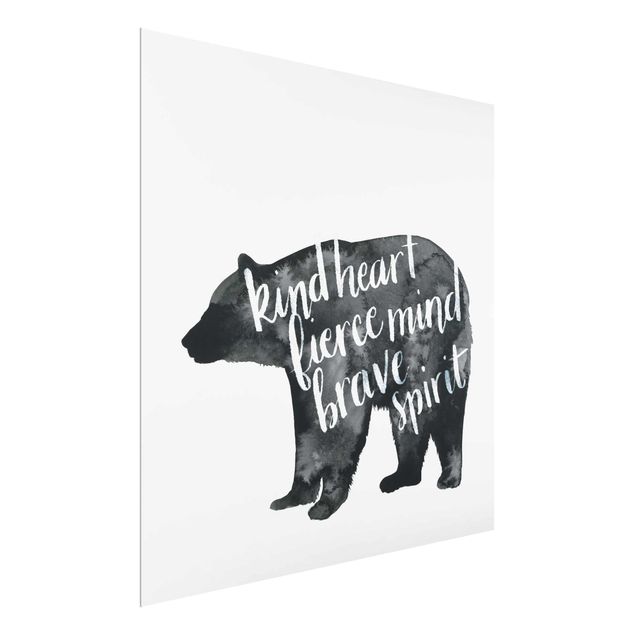 Glass print - Animals With Wisdom - Bear