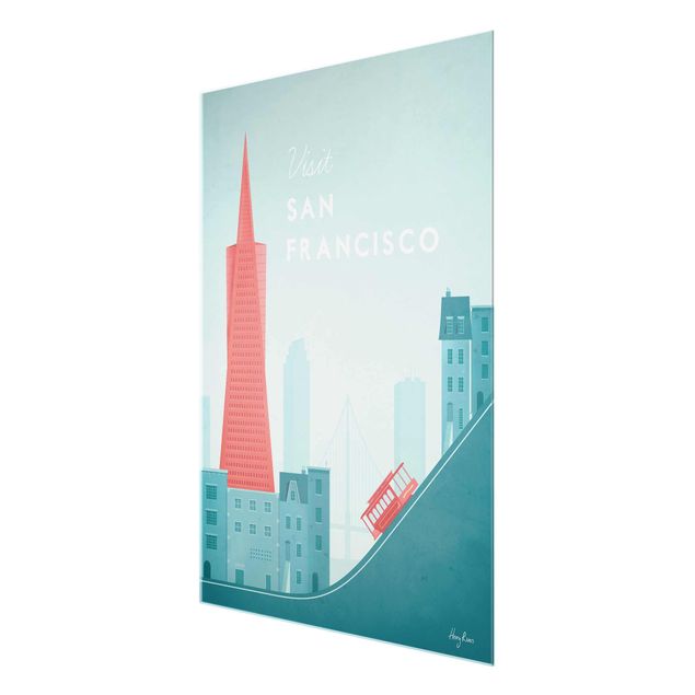 Glass print - Travel Poster - San Francisco