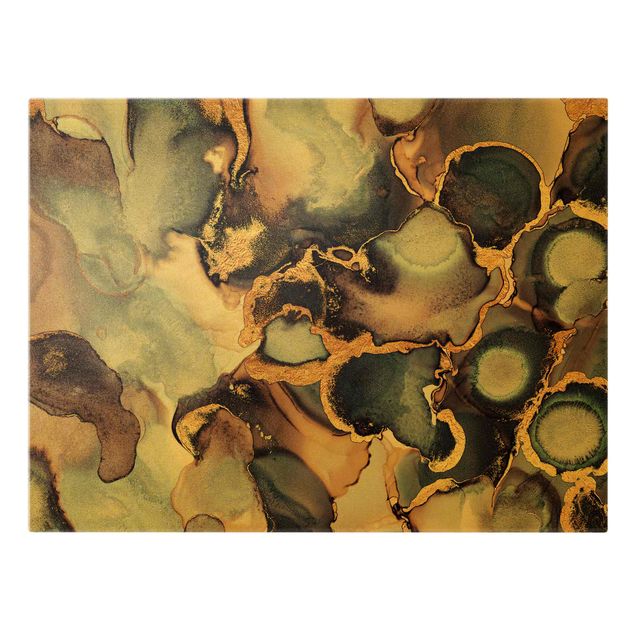 Canvas print gold - Marble Watercolour With Gold