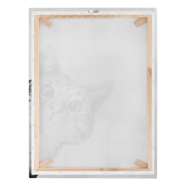 Canvas print - Illustration Cat Drawing Black And White