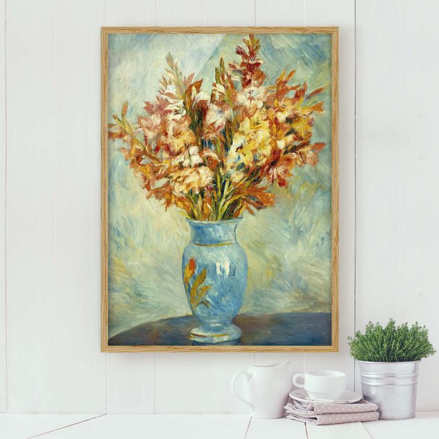 Framed poster - Auguste Renoir - Gladiolas in a Blue Vase