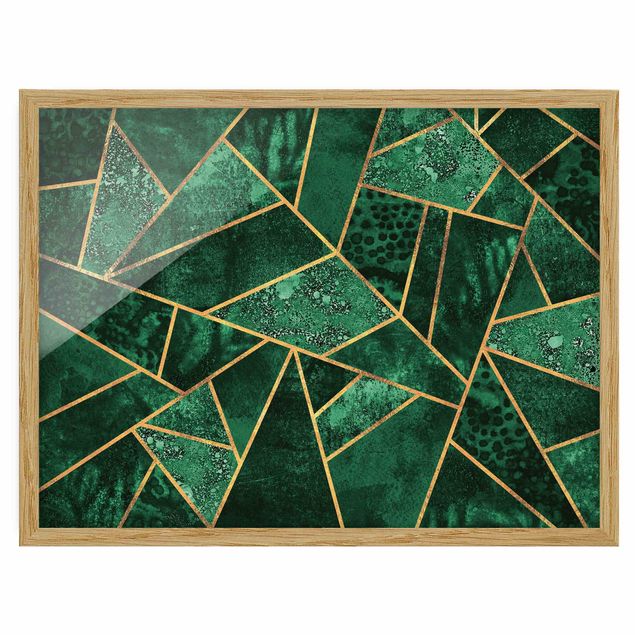 Framed poster - Dark Emerald With Gold