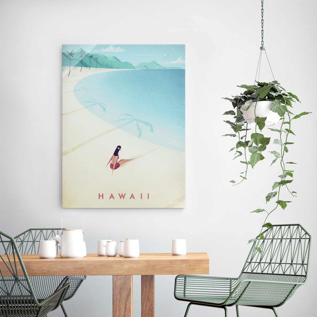 Glass print - Travel Poster - Hawaii
