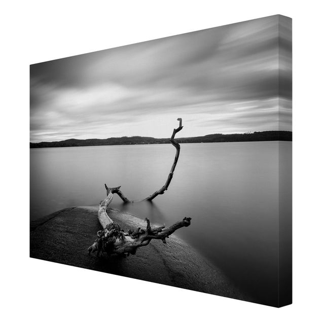 Print on canvas - Sunset In Black And White By The Lake