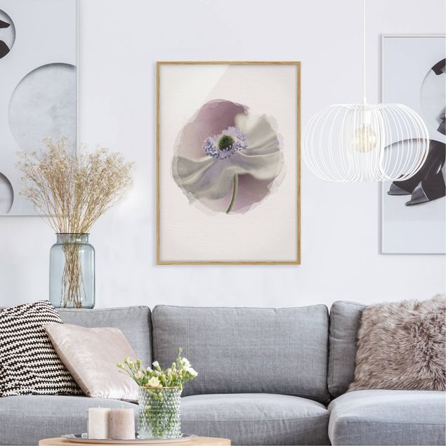 Framed poster - WaterColours - Anemones Breeze