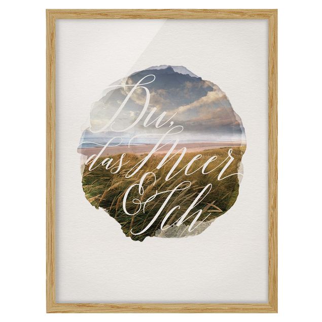 Framed poster - WaterColours - You, The Sea & I