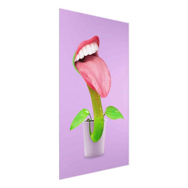 Glass print - Carnivorous Plant With Mouth