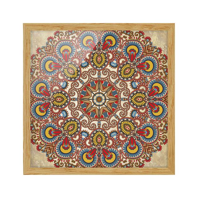 Framed poster - Coloured Mandala