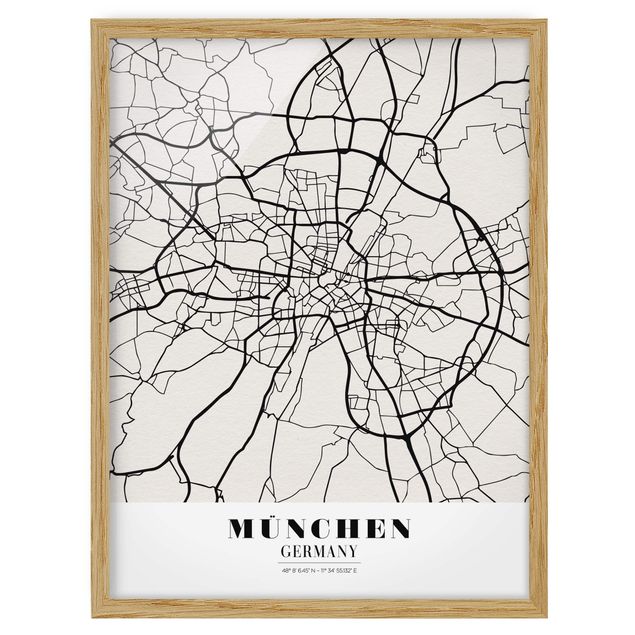 Framed poster - Munich City Map - Classic