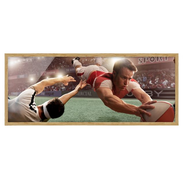 Framed poster - Rugby Action