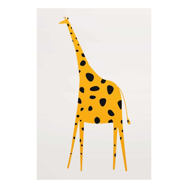 Glass print - Yellow Giraffe