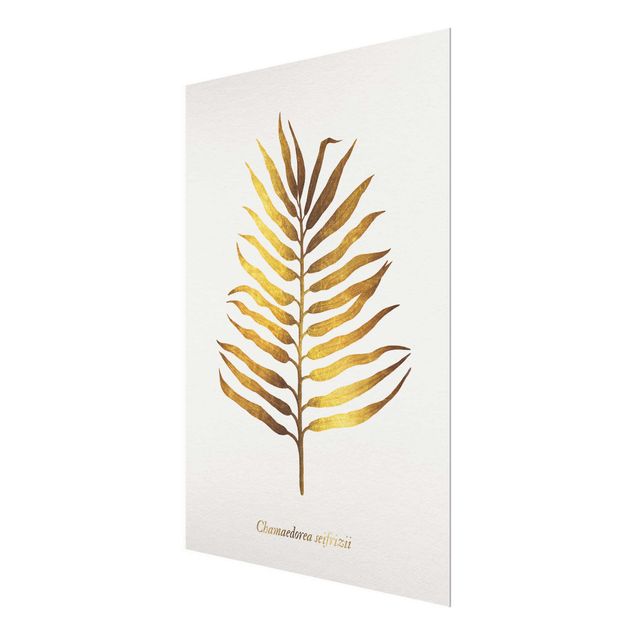 Glass print - Gold - Palm Leaf II