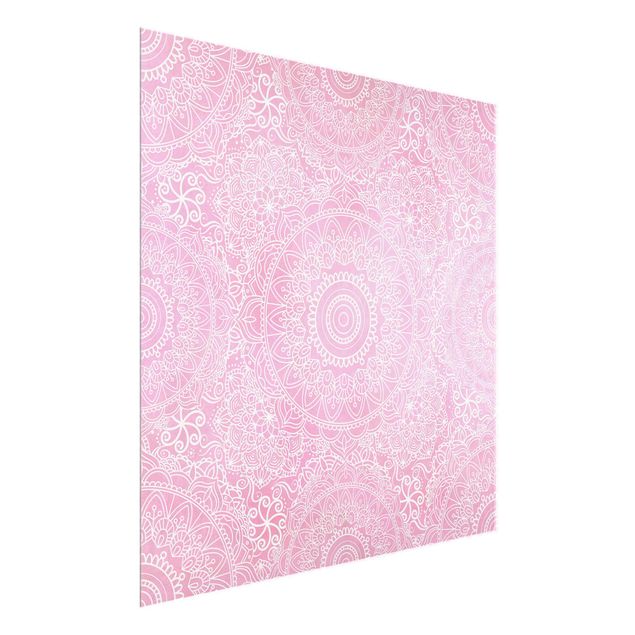 Glass print - Pattern Mandala Light Pink