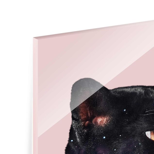 Glass print - Panther With Galaxy