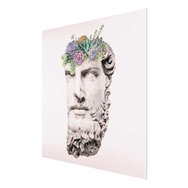 Glass print - Head With Succulents