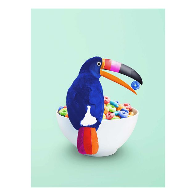 Glass print - Breakfast With Toucan