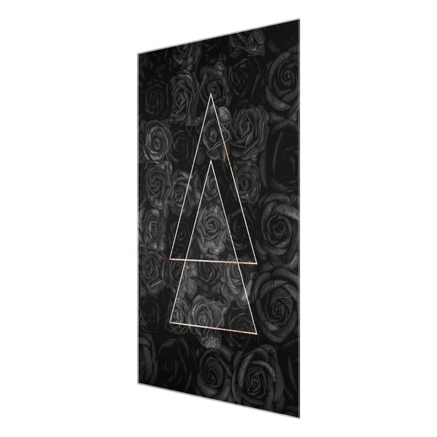Glass print - Black Rose In Golden Triangle