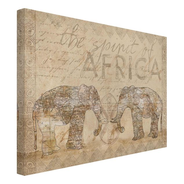 Print on canvas - Vintage Collage - Spirit Of Africa