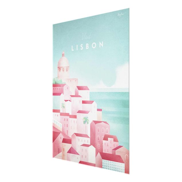 Glass print - Travel Poster - Lisbon