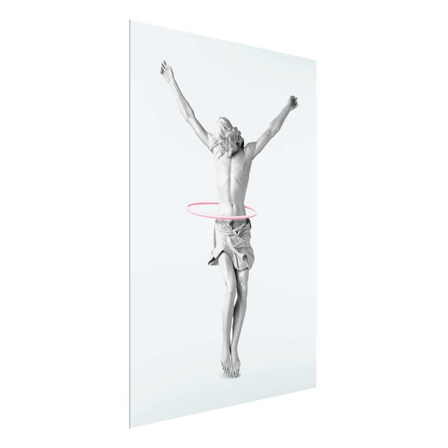 Glass print - Jesus With Hula Hoops