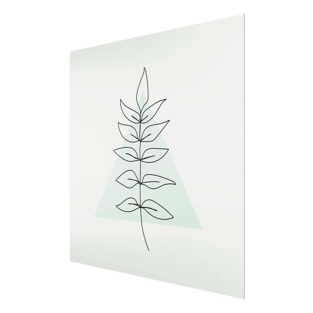 Glass print - Branch Geometry Triangle Line Art