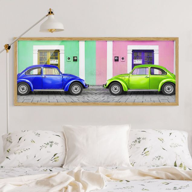 Framed poster - Coloured Beetles
