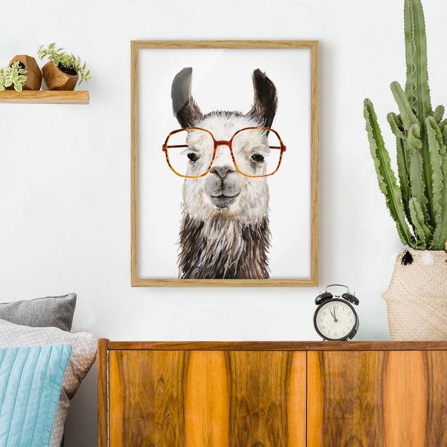 Framed poster - Hip Lama With Glasses IV