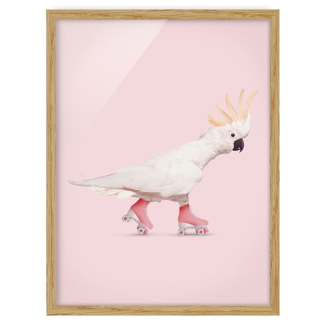 Framed poster - Kakadu With Roller Skates