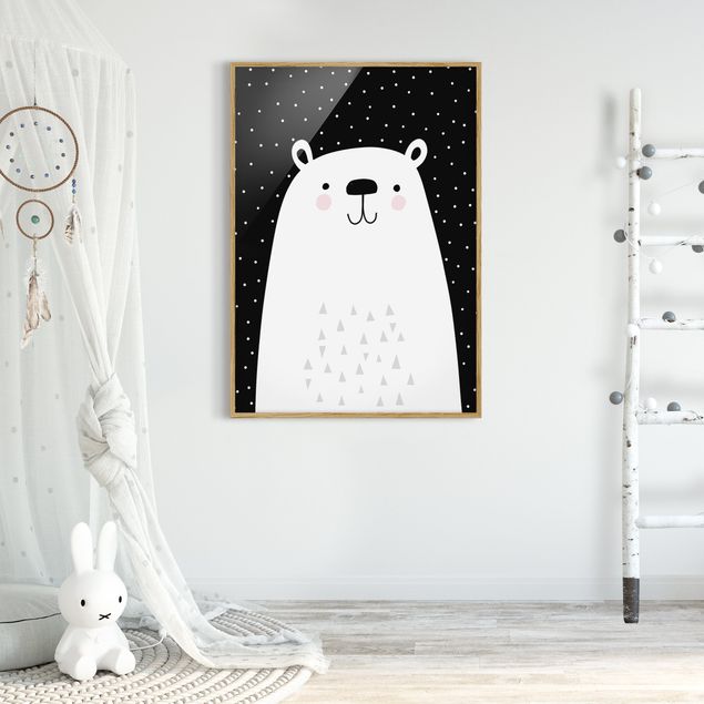 Framed poster - Zoo With Patterns - Polar Bear