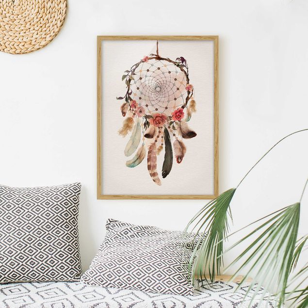 Framed poster - Dream Catcher With Beads