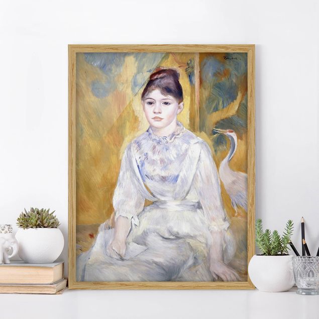 Framed poster - Auguste Renoir - Young girl with a swan