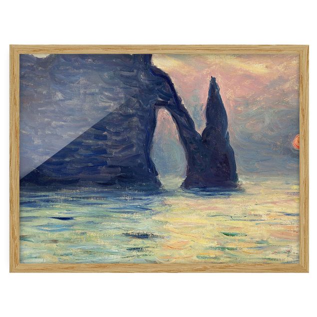 Framed poster - Claude Monet - The Cliff, Étretat, Sunset