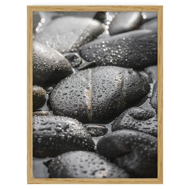 Framed poster - Black Stones In Water