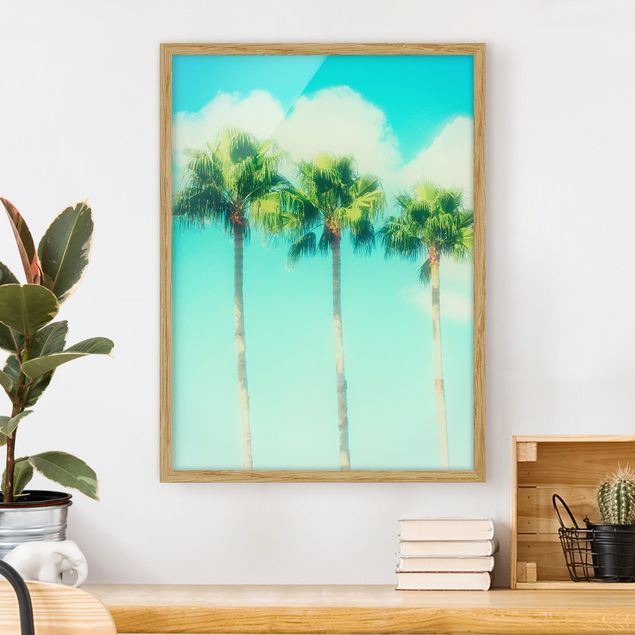 Framed poster - Palm Trees Against Blue Sky