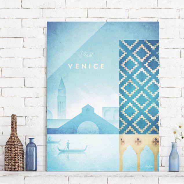 Glas Magnettafel Travel Poster - Venice