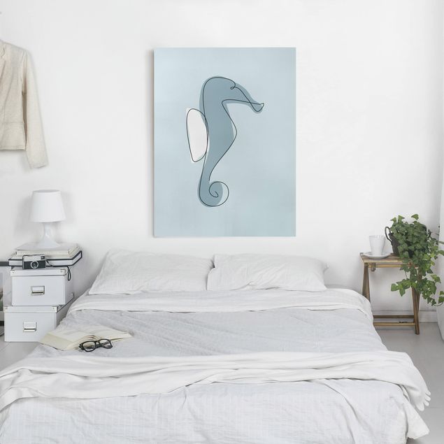 Canvas print - Seahorse Line Art