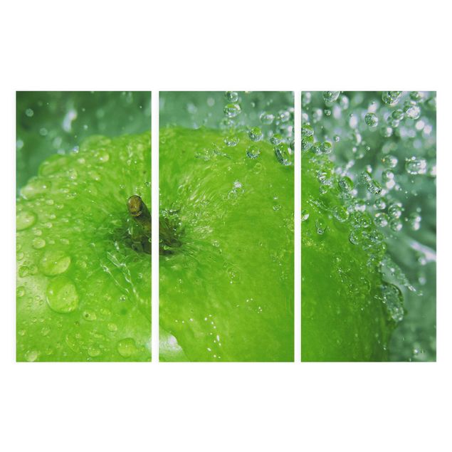 Print on canvas 3 parts - Green Apple