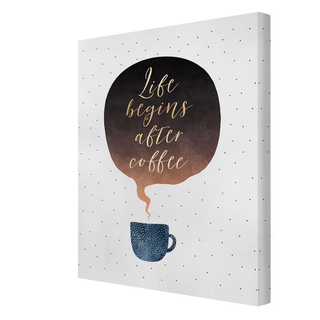 Canvas print - Life Begins After Coffee Dots