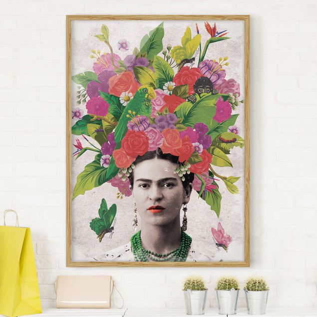 Framed poster - Frida Kahlo - Flower Portrait