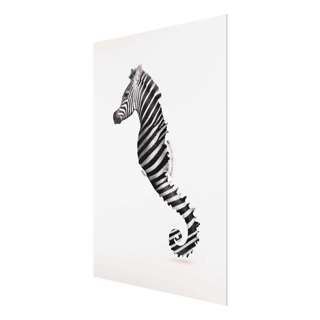 Glass print - Seahorse With Zebra Stripes