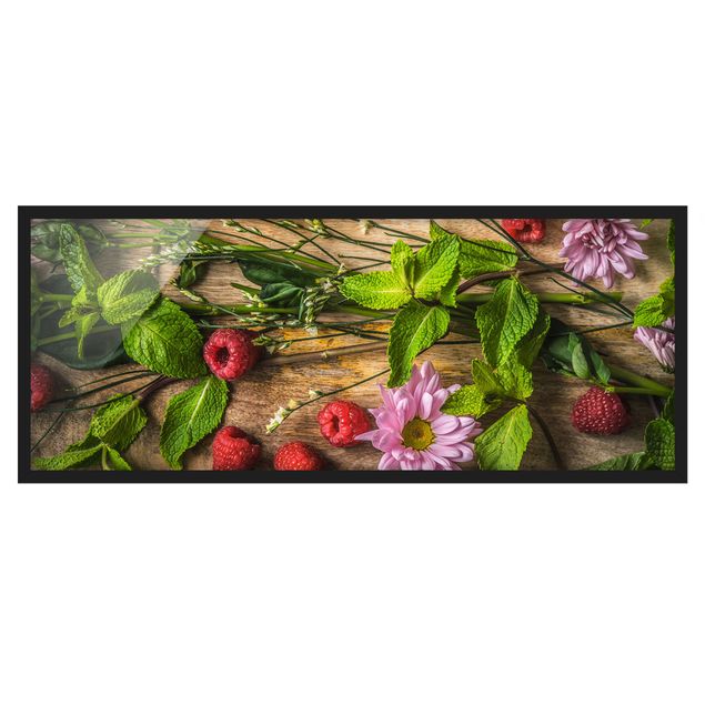 Framed poster - Flowers Raspberries Mint