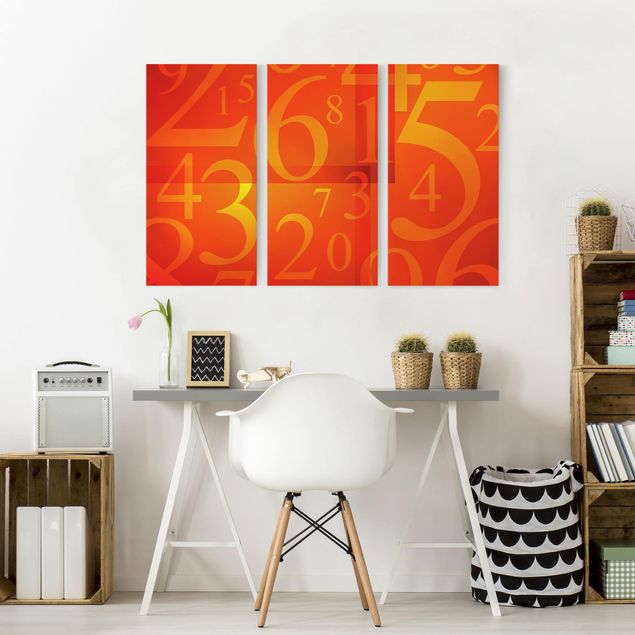 Print on canvas 3 parts - Many Numbers