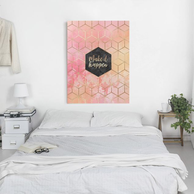 Canvas print - Make It Happen Geometry Pastel